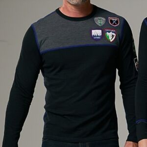 🆕️ NWT- Alp N Rock Men's Black and Gray Long Sleeve Embroidered Ski Shirt